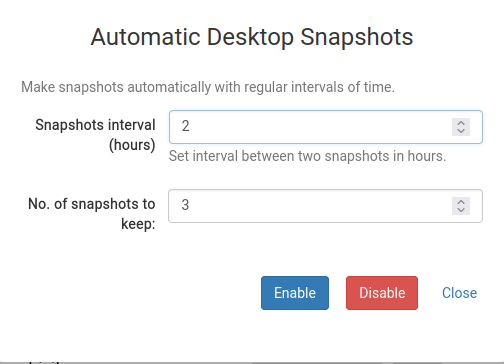 Instantanés automatiques